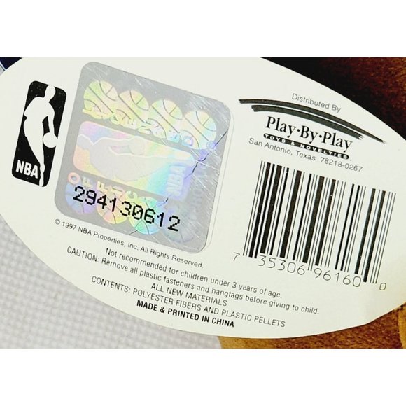 NBA Play By Play Retro 1997 Vintage Animals Houston Rockets Teddy Bear - Picture 9 of 15